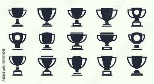 Collection of various trophy icons.