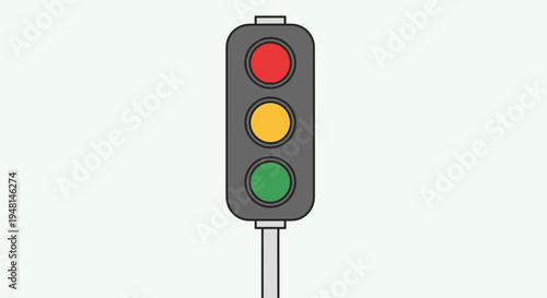 Traffic Light Signal With Three Colors.