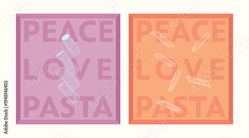 Hand drawn pasta lover doodle vector illustration sketch. Vintage retro style graphics. Art for greeting cards, wedding invitations, poster design, postcards, branding, logo design, background. Pasta