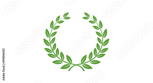 A vibrant green laurel wreath, symbolizing victory and achievement, on a clean white background.