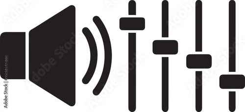 Speaker with Equalizer Sliders Audio Control Icon
