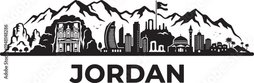 Stunning Jordan cityscape with ancient ruins and modern skyline