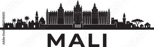 Mali cityscape with modern and traditional architecture