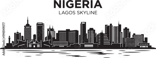 Modern Lagos skyline with sleek skyscrapers in Nigeria