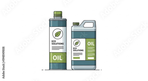 Two Bottles of Oil with Leaf Logo and Green Accents.