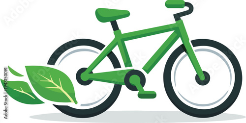 Green bicycle icon for sustainable transport vector illustration