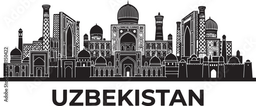 Stunning Uzbekistan cityscape with ancient mosques and towers