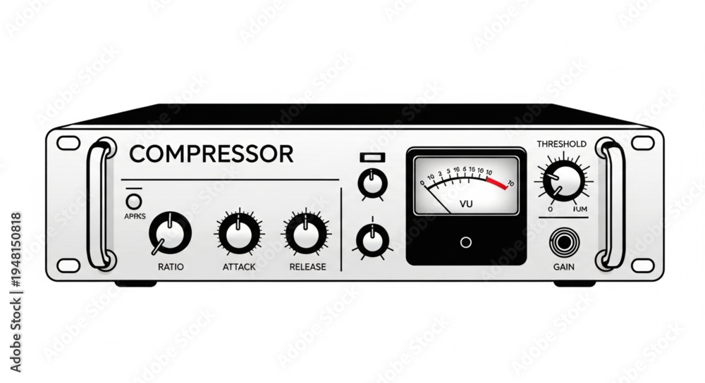 Fototapeta premium Audio Compressor - Professional Sound Processing Equipment for Studio Recording.