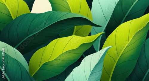 Vibrant Green Leaves Close-up