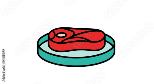 A cartoon steak on a plate.