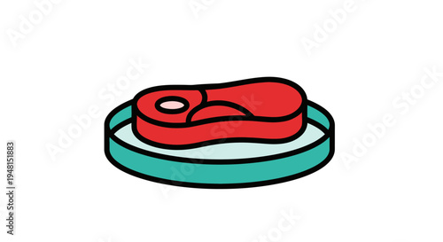 Raw steak on a plate.