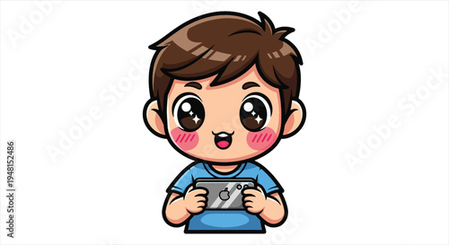 Cute Gamer Boy Character Emote Sticker Set, Cartoon Gaming Avatar Emoji Pack, Streaming Reaction Icons for Twitch Discord Vector