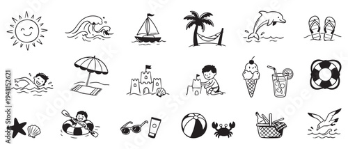 Summer Beach Day Icons