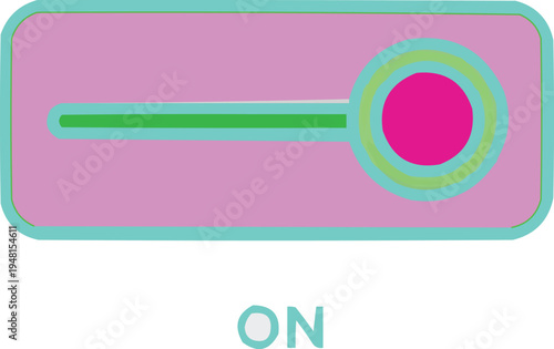 described features a slider switch that is clearly in the 'on' position. 