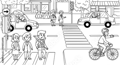 pedestrian rules and road illustration 