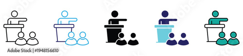 Speaker Presentation and Group Discussion Icon Pack