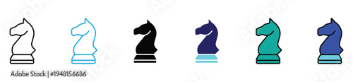 Chess Game Knight Piece Flat Icon Collection
