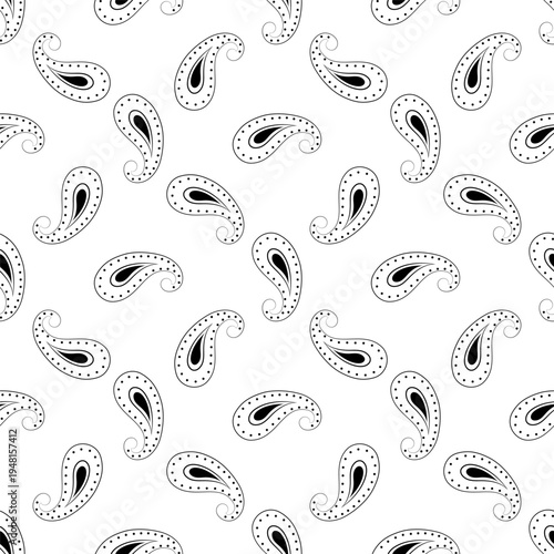 Fasion Vector Seamless Paisley Floral Pattern
