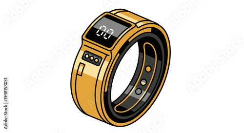 Digital smartwatch with touchscreen interface.