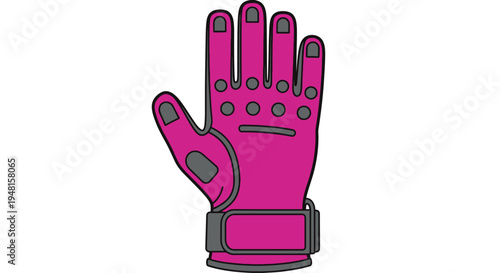 Vibrant pink robotic hand illustration.