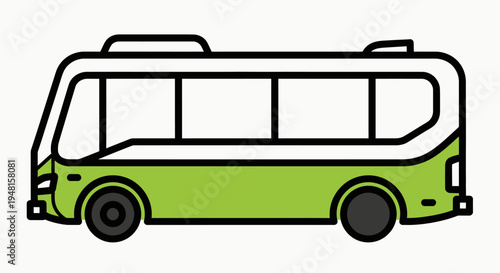 A green bus on a white background.
