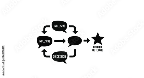 Diverse group discussion with united goal