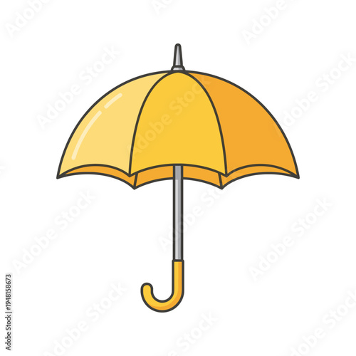 A yellow umbrella on a white background