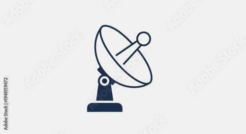 Satellite dish antenna technology icon.