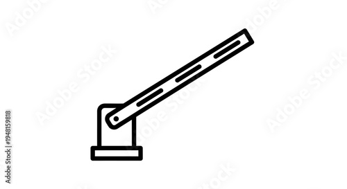 Line art icon of an automatic barrier gate in an open position, used for access control at entrances and exits.