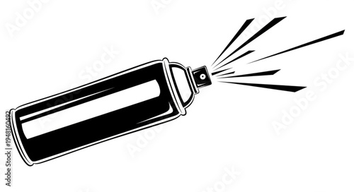 Illustration of a Spray Paint Can in Action.