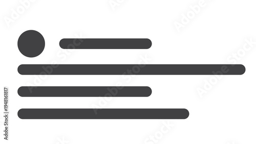 Photography Dark gray graphic icon with circle and horizontal lines, abstract representation