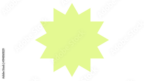 Light yellow starburst shape with pointed tips on white background