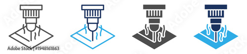 laser cutting  icon set multi concept