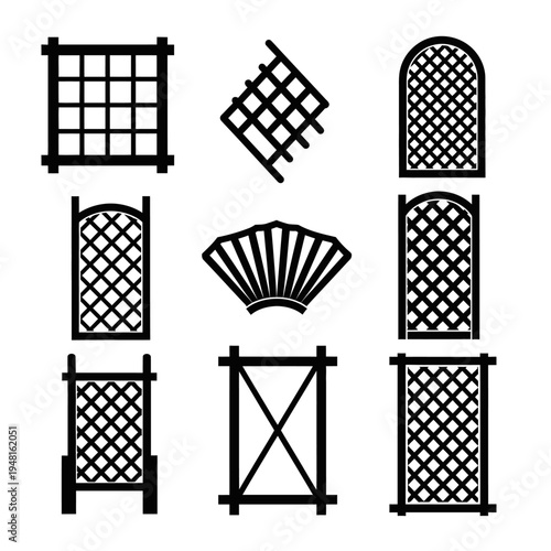 Garden Trellis Set: Various Decorative Lattice Designs for Plants and Outdoors