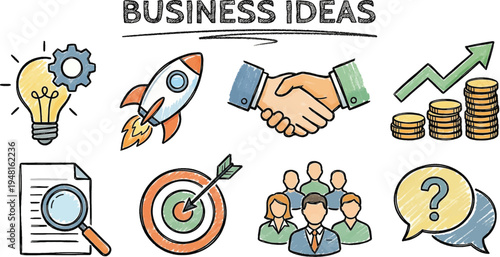 Set of Business idea icons