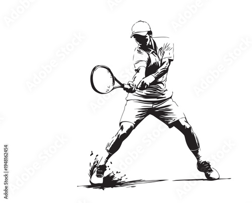 tennis player silhouette