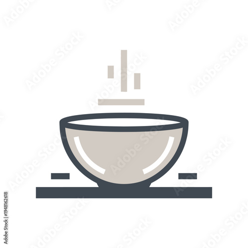 Hot Soup Bowl Icon - Steaming Food Graphic