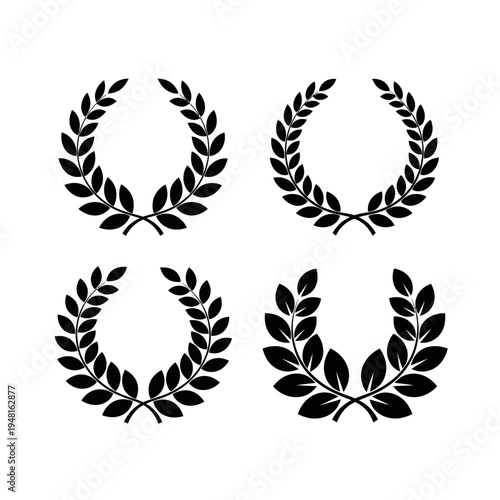 Laurel Wreath Set: Victory, Award, Achievement, Triumph, Elite Icons