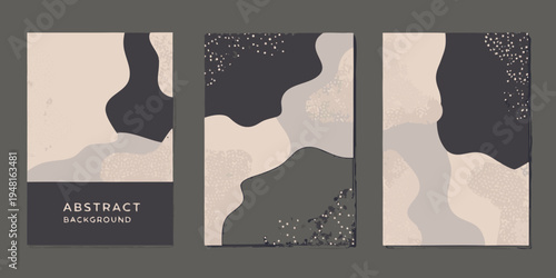 Abstract background set of three vertically oriented panels in neutral tones