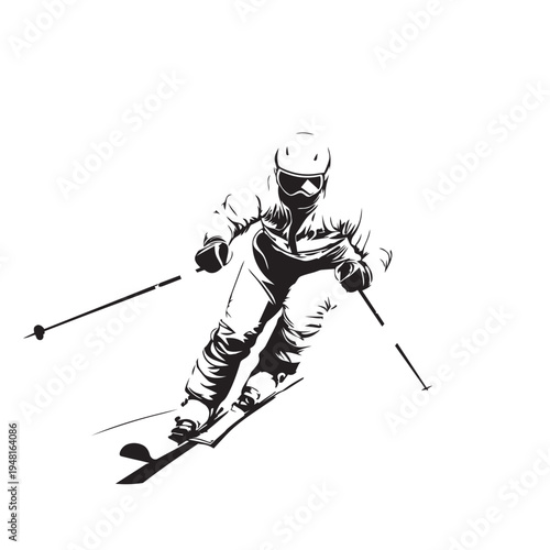 silhouette of a ski athlete