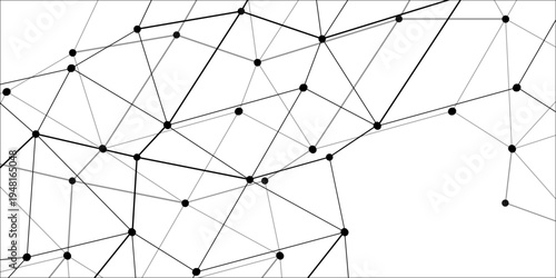 Vector Abstract grid of interconnected points and lines forming network structures and minimalist geometric patterns with the nodes connect