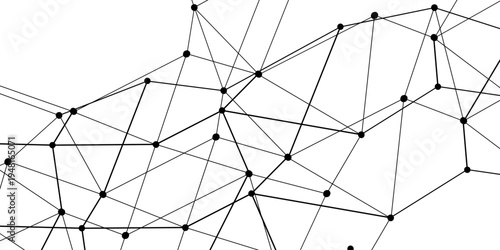 Spider web with dew drops and dark background network design and geometric connection pattern with digital technology structure and light spheres creating abstract communication concept illustration