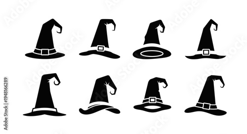 Witch Hats Silhouette Collection - Halloween Costume Icons