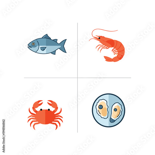 Seafood Medley - Fish, Shrimp, Crab, and Oysters.