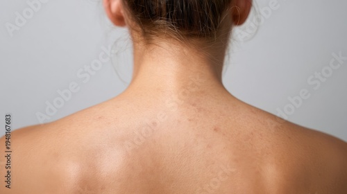 Detailed Close-Up Shot of Skin Texture on Back with Skin Irregularities