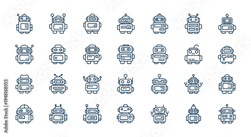 Collection of cartoon robot characters