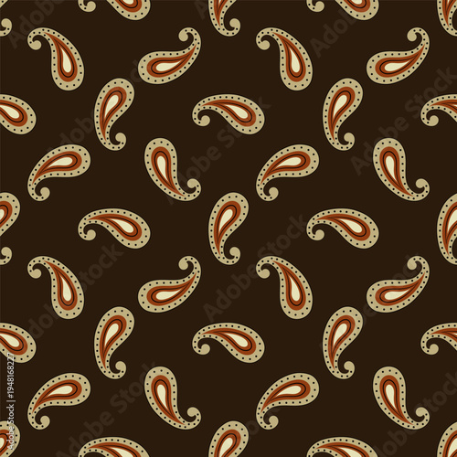 Fasion Vector Seamless Paisley Floral Pattern