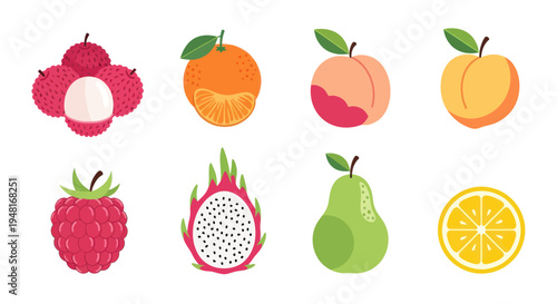 Colorful assortment of fresh fruits