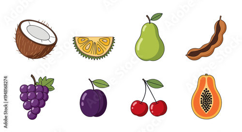 Colorful assortment of fresh fruits