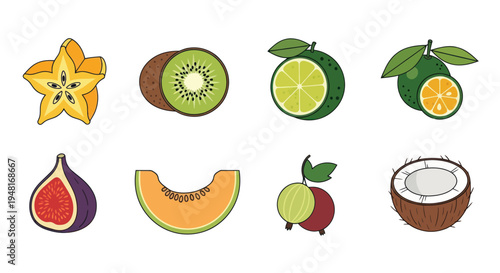 Colorful collection of fresh fruits